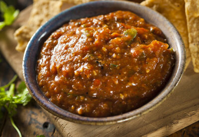 Organic Red Spicy Salsa with Tortilla Chips